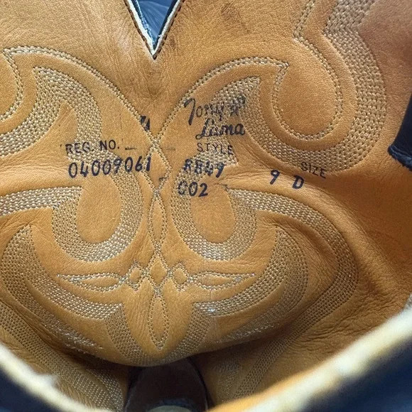 Authentic Tony Lama Men's Black Teju Lizard Western Boots 🤠 - Picture 6 of 8